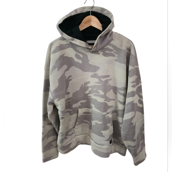 Hollister Tops - Hollister Hooded Sweatshirt Camouflage Oversized Gray Size Large